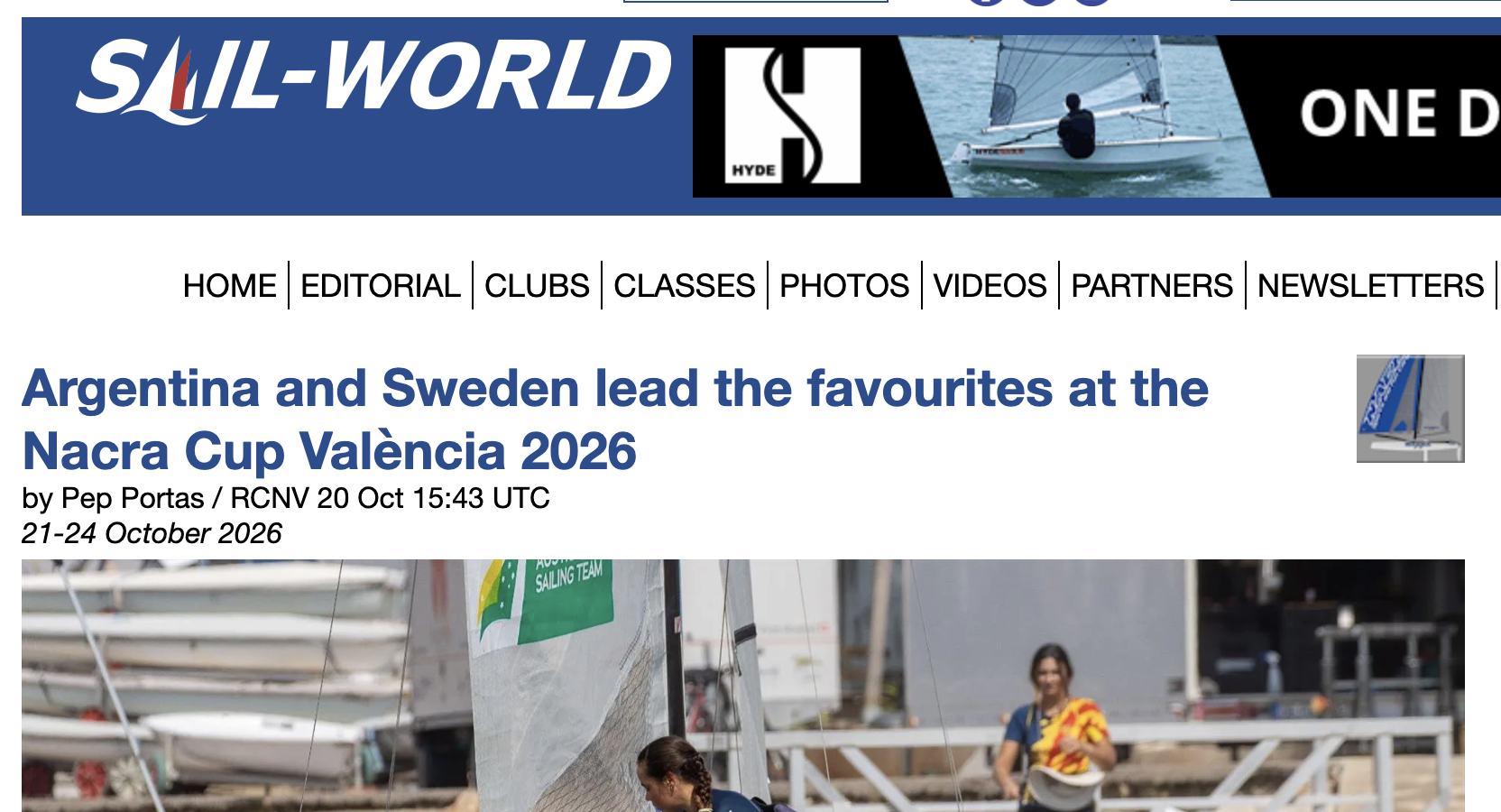Argentina and Sweden lead the favourites at the Nacra Cup València