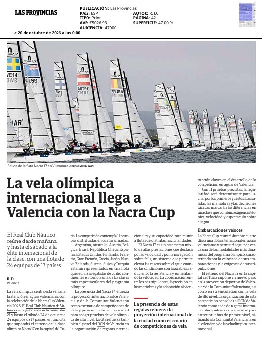 La vela olímpica, protagonista en Valencia
